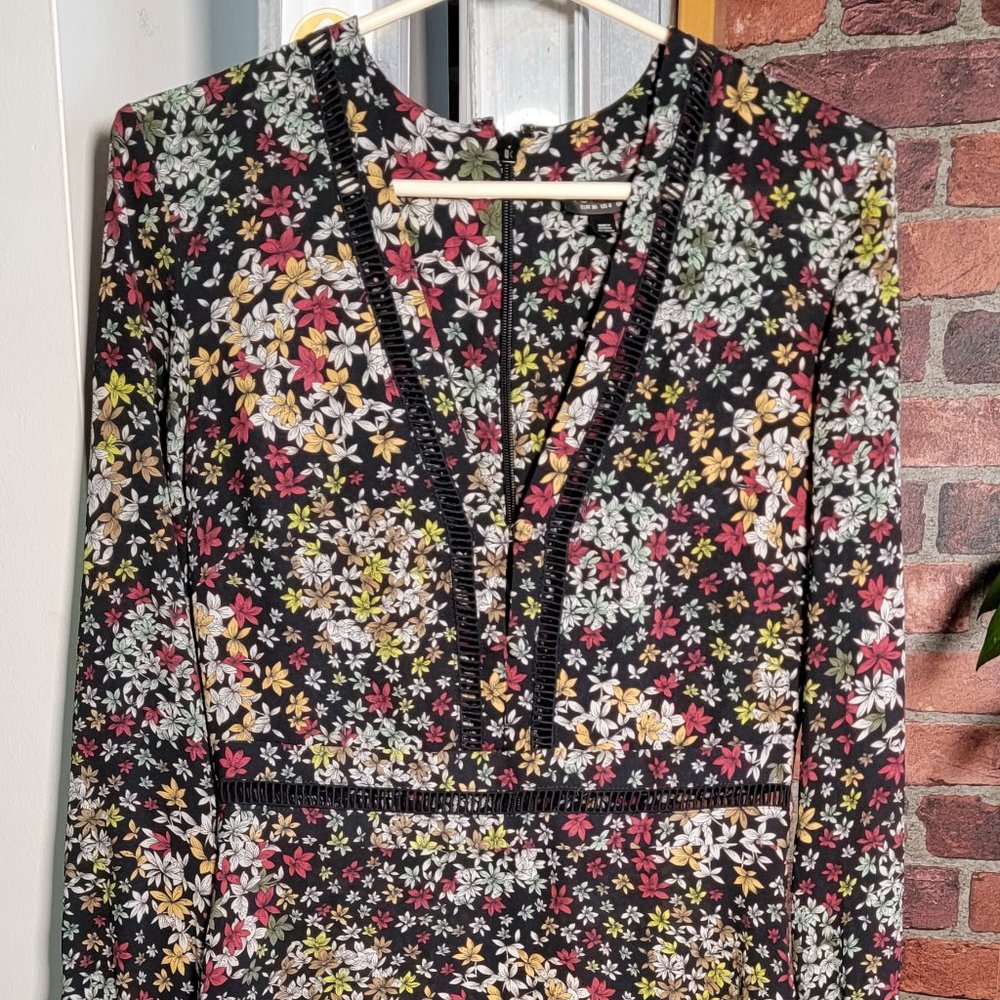 Topshop bohemian Inspired Long Sleeve Floral Dress Size 4 - Picture 7 of 11